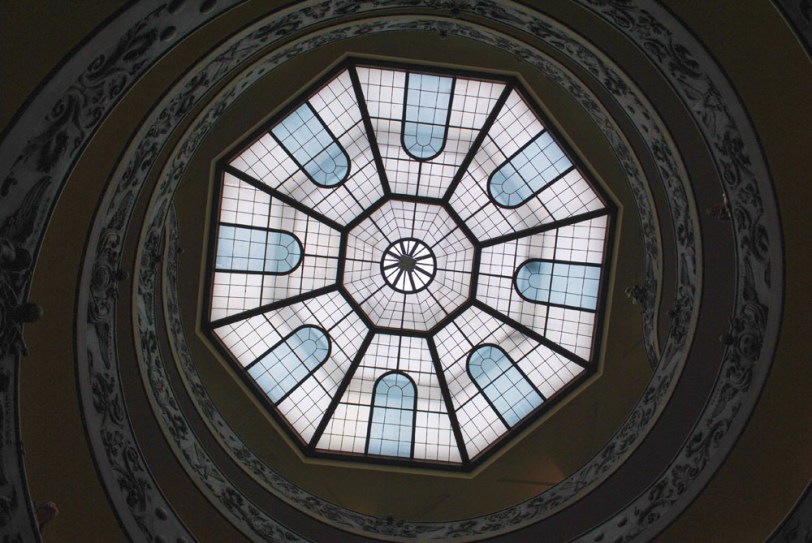 Spiral stairs inside the Vatican Museum - view from below