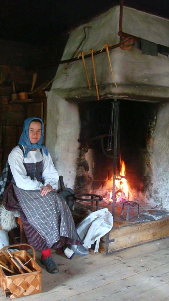 Swedish woman volunteering in Skansen