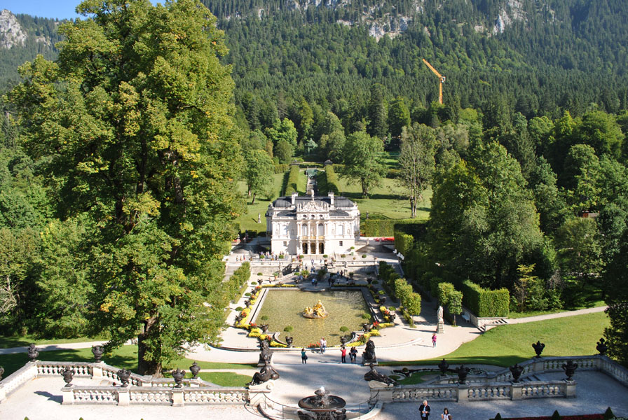 Linderhof Palace - view from the top of the terraced hill