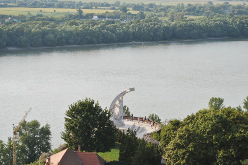 Monument The Coronation Of St. Stephen seen from the Esztergom Basilica