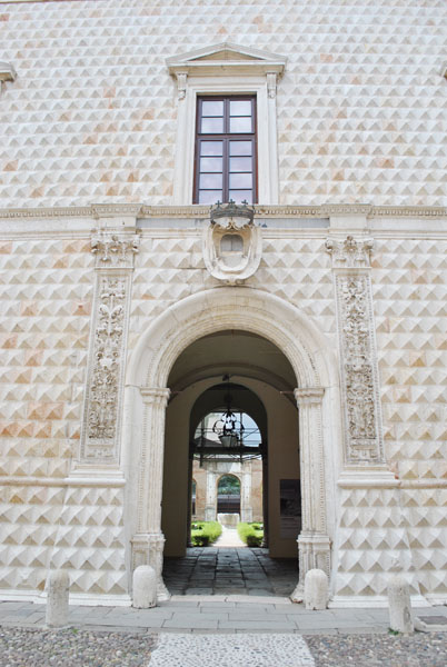 Entrance to Palazzo dei Diamanti in Ferrara