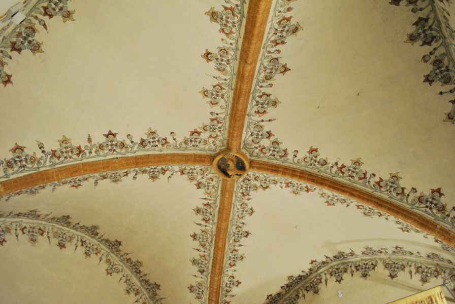 Gothich style vaulted ceiling in Este Castle, Ferrara