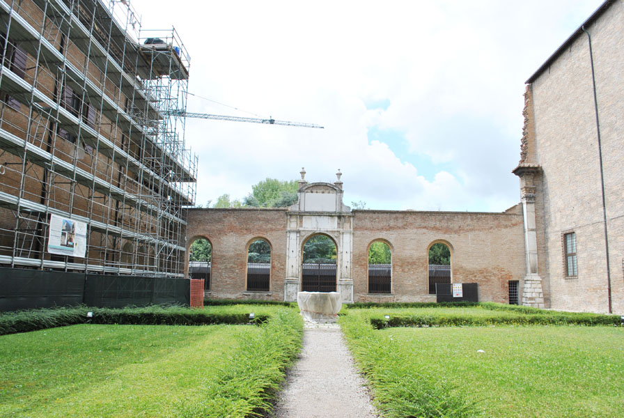 Inner courtyard of Palazzo dei Diamanti in Ferrara