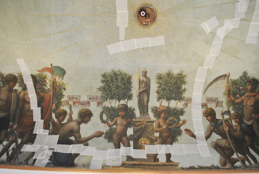 Painted ceiling in the Small Chamber of Poisons in Este Castle, Ferrara