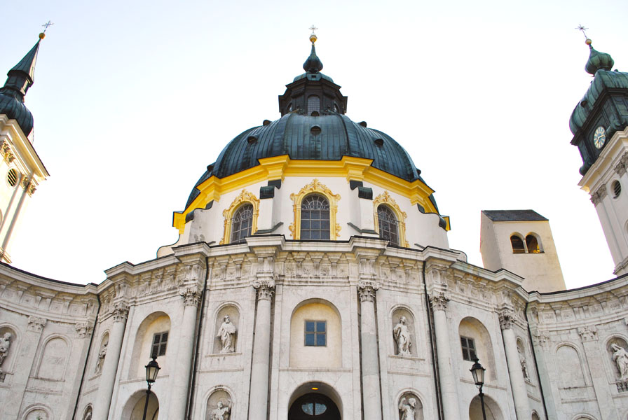 Impressive dome of the Ettal Basilica in Bavaria